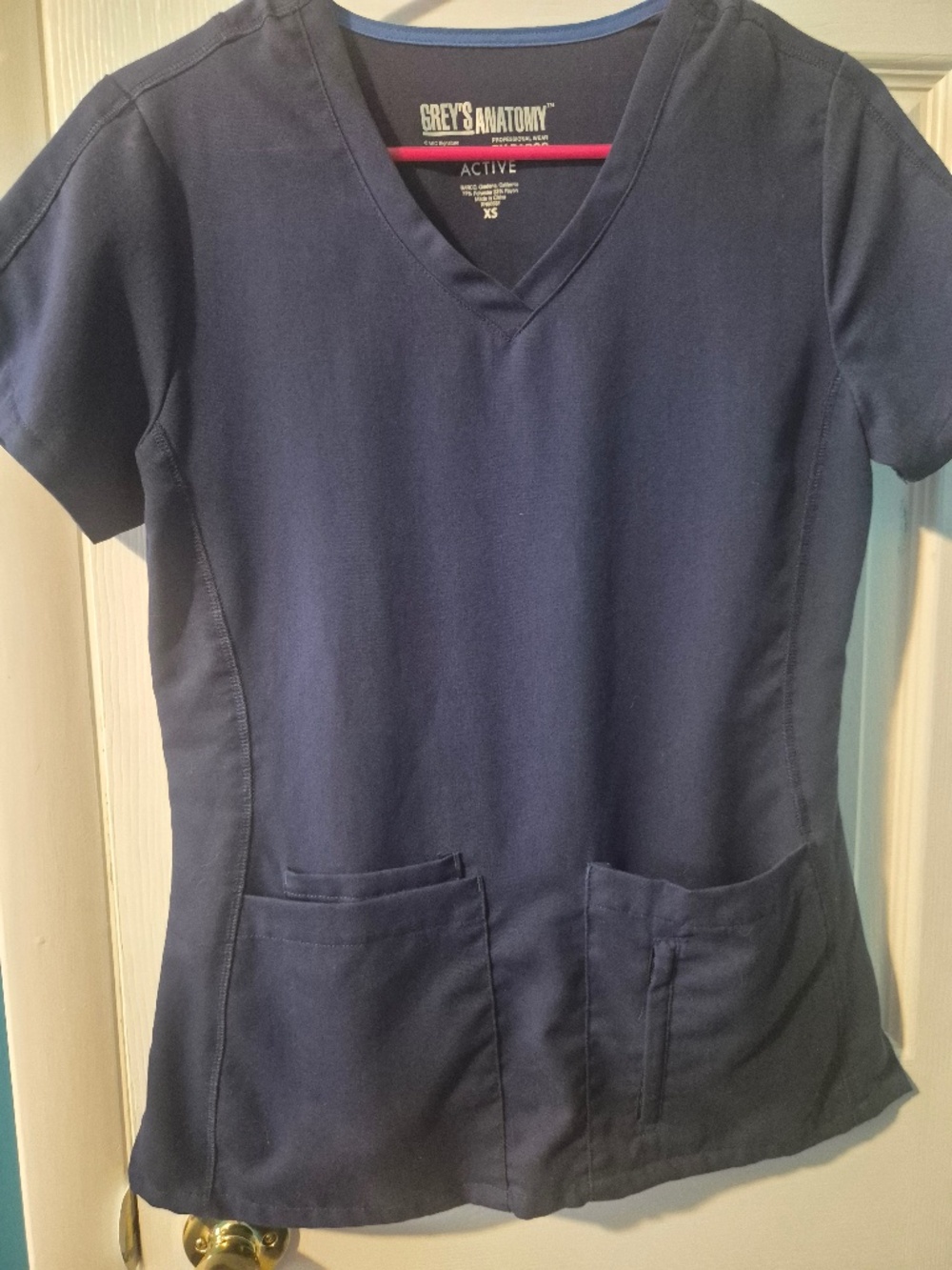 Grey's Anatomy navy blue scrub top